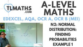 ALevel Maths N203 Normal Distribution Finding Probabilities Example 1 [upl. by Ativak]