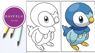 Piplup Coloring Pages  Cute Piplup Pokemon Printable Coloring Pages  Pokemon Coloring Page [upl. by Nanete54]