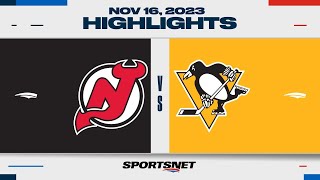 NHL Highlights  Devils vs Penguins  November 16 2023 [upl. by Oicnoel]