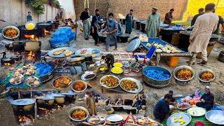 Afghanistan Biggest Traditional marriage ceremony  Cooking Kabuli Pulao in remote village [upl. by Ecinom]