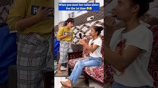 Watch till end🤣🤣 trending twins sister funny comedy beauty viralshorts ytshorts [upl. by Onimod]