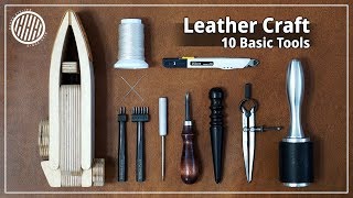 Leather Craft 10 leather craft tools for beginners  basic  everyday tool for me [upl. by Kentigera]