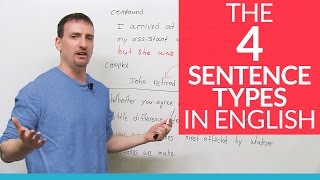 The 4 English Sentence Types – simple compound complex compoundcomplex [upl. by Manfred]