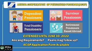 SSS Annual Confirmation of Pensioners Program ACOP  EXTENDED Updated 2022 [upl. by Nyraa]