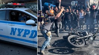 Motorcycles Taunt Police amp Take Over Brooklyn 😮 [upl. by Assiren]