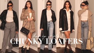 HOW TO STYLE CHUNKY LOAFERS  10 OUTFIT IDEAS FOR FALL [upl. by Beffrey]