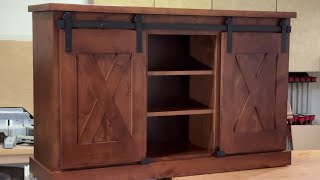 Making a Barn Door Style Console Table  TV Cabinet [upl. by Darrow]