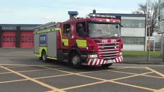 Warrington fire engine turning out  Cheshire fire and rescue service [upl. by Yardley180]