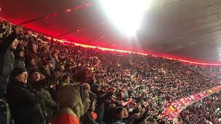 Liverpool Fans Sing “You’ll Never Walk Alone” in Allianz Arena After Beating Bayern Munich [upl. by Nednil]