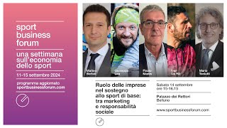 RUOLO DELLE IMPRESE NEL SOSTEGNO ALLO SPORT DI BASE TRA MARKETING E RESPONSABILITÀ SOCIALE [upl. by Aihsema]