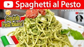 SPAGHETTI AL PESTO  VickyRecetaFacil [upl. by Masson673]