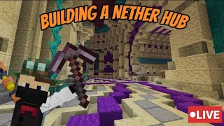 Working on Nether Hub Part 1 Survival Minecraft Realm [upl. by Inek278]