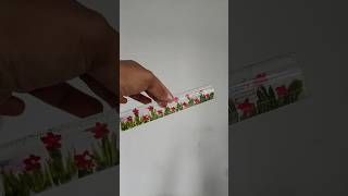 പഴയ scale ഒന്ന് makeover🌸cheyth eduthallo  🌹 diy floral scale art diy ytshorts drawing school [upl. by Renmus]