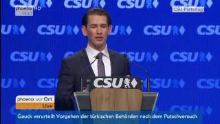 CSUParteitag Gastrede von Sebastian Kurz am 04112016 [upl. by Josepha]