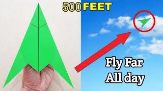 折り紙飛行機 ‼️ 遠く（500フィート）まで飛ぶ紙飛行機の作り方 [upl. by Gayl497]