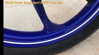 Pirelli Diablo Rosso Sport 8090  rear tyre for Yamaha Y125ZR [upl. by Soilissav125]