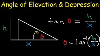 Angle of Elevation and Depression Word Problems Trigonometry Finding Sides Angles Right Triangles [upl. by Krishna]