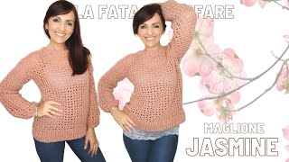 TUTORIAL Maglione uncinetto quotJasminquot [upl. by Broome]