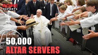 Pope Francis to meet with 50000 altar servers [upl. by Lexerd]