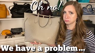 WARNING Possible defect Louis Vuitton Empreinte Neverfull Turtledove 😩😱👎 [upl. by Kacey]