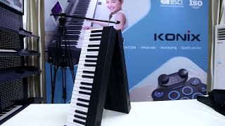 foldingpiano Konix 88 Keys Portable Electronic Piano with dual speakerPJ88C [upl. by Ariam614]