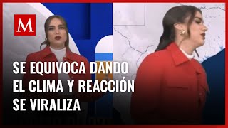 Presentadora del clima se equivocó en vivo y lanzó insultos al aire el video se viralizó [upl. by Notlrak]