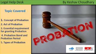 Probation in Criminology Concept of Probation in Hindi Various Acts of Probation [upl. by Gabriell]