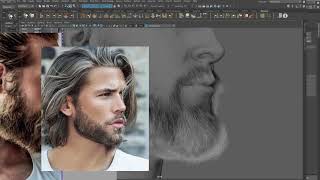 Ornatrix Maya Live Stream Creating Facial Hair part 1 [upl. by Aihcela333]