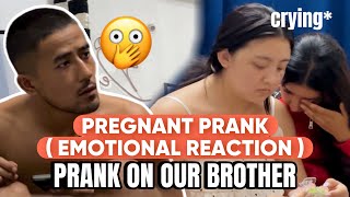 FIRST PREGNANT PRANK ON BROTHER  EMOTIONAL REACTION  Ladup amp Xorem amp Gracy amp Samu [upl. by Micaela823]