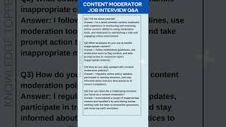 Content Moderator Interview Questions and Answers  Content Moderator Job Interview [upl. by Kurtis956]