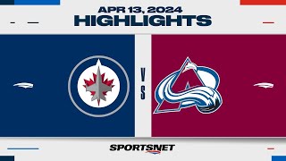 NHL Highlights  Jets vs Avalanche  April 13 2024 [upl. by Jerome]