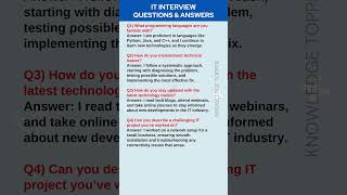 IT Interview Questions and Answers  Information Technology Interview Questions and Answers [upl. by Dnilasor42]