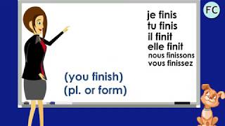 Le Verbe Finir au Présent  To finish Present Tense  French Conjugation [upl. by Idonna]