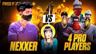 NEXXER FF 💪VS 4 PRO PLAYERS😨  NGBD 🇧🇩VS IND 🇮🇳 PRO PLAYERS😈 freefireNonstopGaming [upl. by Ecyob]