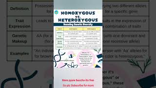 Biology notesHomozygous amp Heterozygous shorts biology science neet [upl. by Amikehs81]