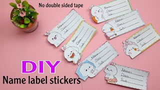 how to make name labels for books  diy name labels for school  how to make stickers [upl. by Ofilia]