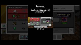 Tutorial How To Get Unbreaking 3 In Minecraft  Minecraft Servival [upl. by Edivad330]