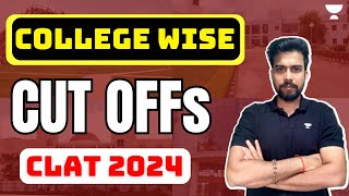 CLAT 2024  College Wise CUT OFFs  CLAT  Unacademy CLAT clat clat2024 [upl. by Marcel]