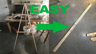 Fast and easy Art Easel Stand  Scrap wood  one day project [upl. by Nalyorf]