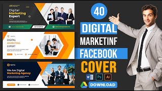 40 Digital Marketing Facebook Banner Design PSD Templates Free Download  Facebook cover design [upl. by Erolyat293]