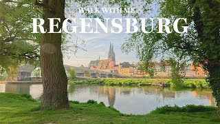 Sunday Morning Walk in Regensburg Germany  Old Town  Old Stone Bridge  Walking Tour  4K HDR [upl. by Ailero]