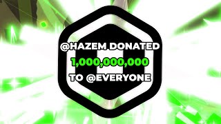 HAZEM MADE A ROBLOX PLS DONATE WORLD RECORD 1B ROBUX DONATED [upl. by Koorb]