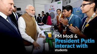 PM Modi amp President Putin interact with students [upl. by Mina]