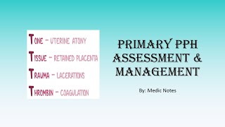 Primary postpartum hemorrhage assessment and management tone tissue trauma thrombin [upl. by Dreyer]