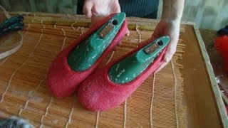 how to make felted wool shoes and slippers [upl. by Mraz]