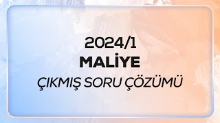 SMMM  SGS  20241  Maliye Çıkmış Sınav Soruları Çözümü [upl. by Syd739]