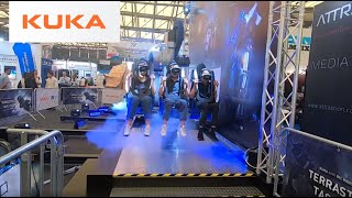 Virtual reality roller coaster from KUKA and BEC – or the quotrobocoasterquot Highlight at IAAPA 2019 [upl. by Kruter655]