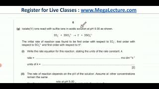 970142MJ20  Question on pH rate equation rate constant finding units of rate constant [upl. by Olnee]