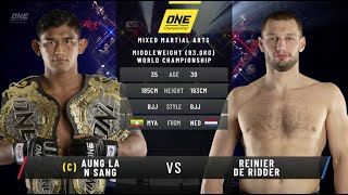 Aung La N Sang vs Reinier De Ridder  All Finishes in ONE Championship [upl. by Teahan]