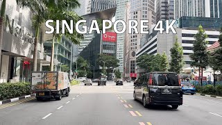 Singapore 4K  Tropical Skyline  Driving Downtown [upl. by Assilen]